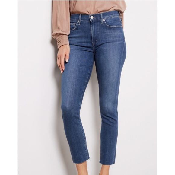 AGOLDE Sophie Crop Jeans Size 30 Claremont Blue Stretch Denim - Picture 3 of 15